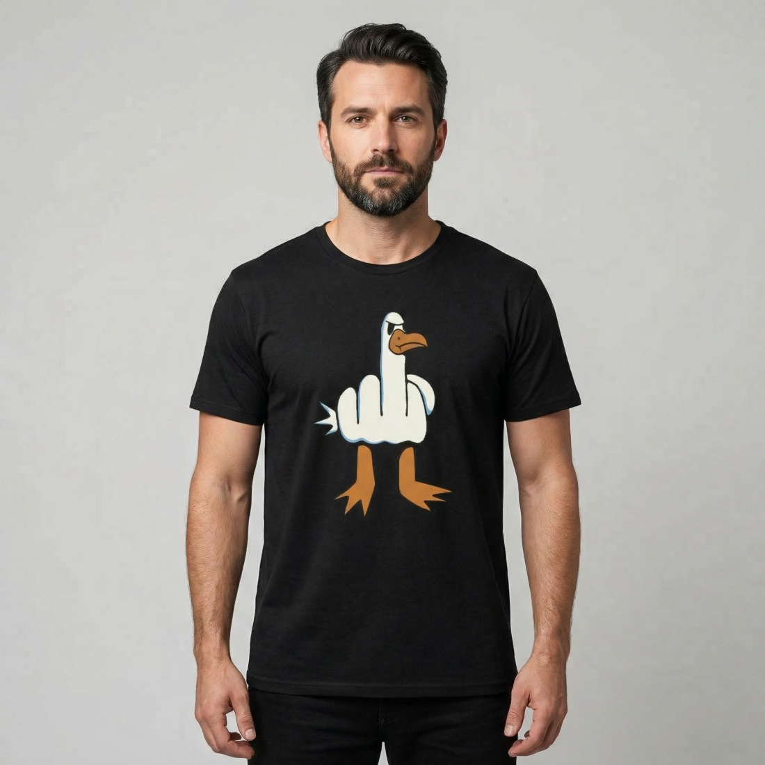 Тениска „Саркастична гъска“ – Забавен дизайн с гневна гъска, хумористична тениска с attitude