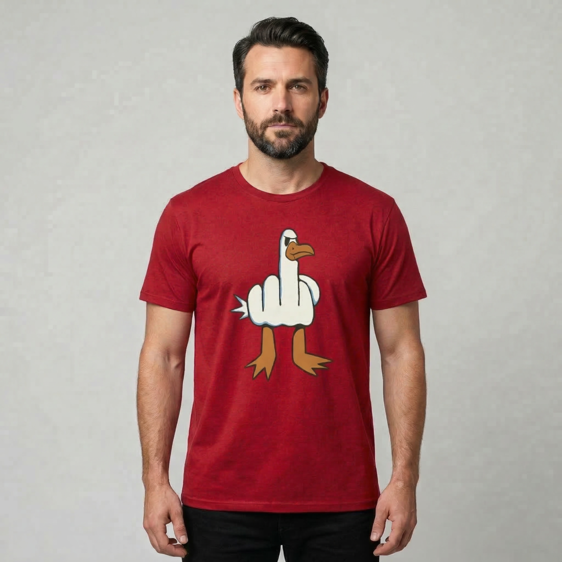 Тениска „Саркастична гъска“ – Забавен дизайн с гневна гъска, хумористична тениска с attitude