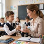 Персонализирана чаша "Учител" — подарък с хумористична хранителна информация