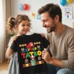 Тениска „Супер Татко“ – Забавен геймър дизайн, подарък за баща, Mario стил тениска