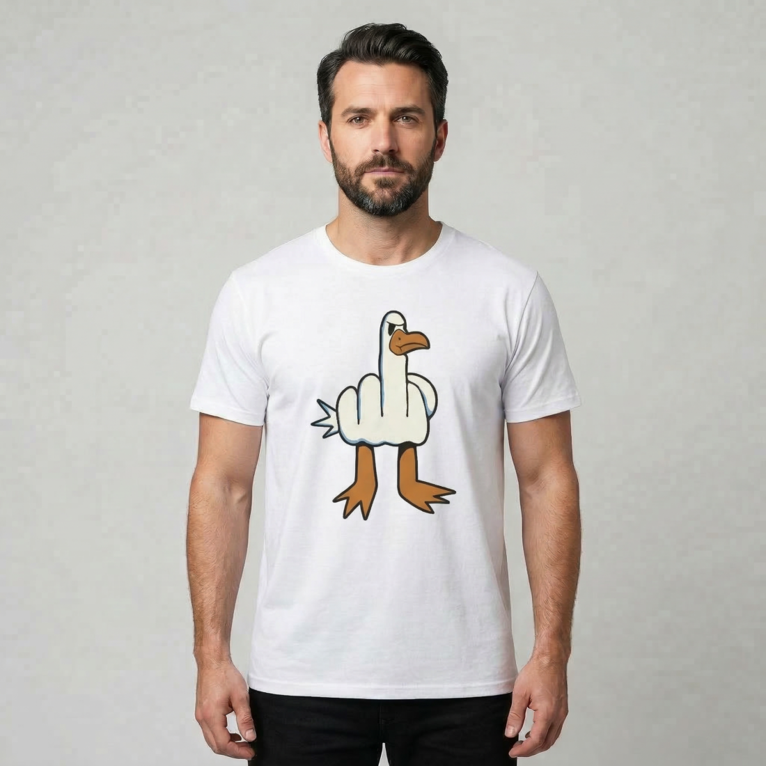 Тениска „Саркастична гъска“ – Забавен дизайн с гневна гъска, хумористична тениска с attitude